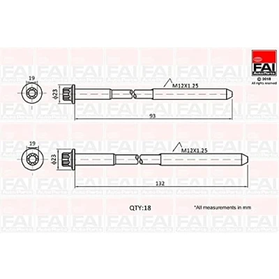 Imagen de FAI AutoParts B2201 Juego de Tornillos Culata 18 HYUNDAI: Terracan, KIA: CARNIVAL / GRAND 3, 2