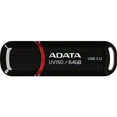 Imagen de ADATA 64GB DashDrive UV150 Unidad Flash USB Tipo A 3.0 (3.1 Gen 1) Negro Memoria (64 GB, A, 1), Tapa, 9 g, Negro)