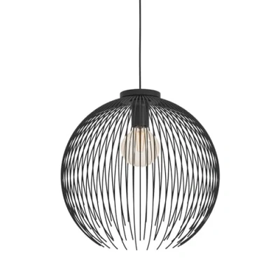 Imagen de EGLO Venezuela lámpara colgante, ideal para colocar encima de la mesa del comedor, redonda metal negro, con casquillo E27, diámetro 40 cm