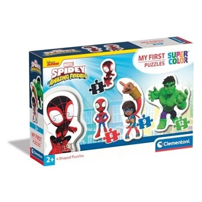 Imagen de Clementoni Marvel Spidey and His Amazing Friends My First Supercolor Puzzle Infantil De 3, 6, 9, 12 Piezas, para Niños 2 4 Años, Hèroe, Aprendizaje, 20836, Multicolor