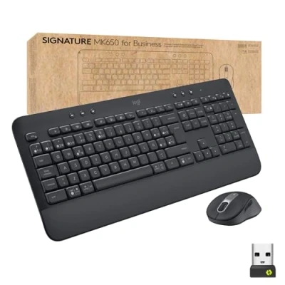 Imagen de Logitech Signature MK650 Combo para Empresas, ratón y Teclado inalámbricos, Logi Bolt, Bluetooth, SmartWheel, con certificación Mundial, Windows/Mac/Chrome/Linux Negro