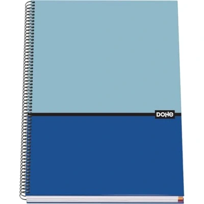 Imagen de Dohe Cuaderno A4 Cuadriculado Encuadernación Espiral, 100 Hojas de 90 g/m², Cuadrícula 5 mm, Tapa Dura, Material Escolar DUO Azul