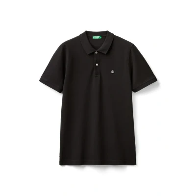 Imagen de United Colors of Benetton Short Sleeve WITH LOGO Patch ON LEFT Breast Polo, Hombre, Talla: Large, Black