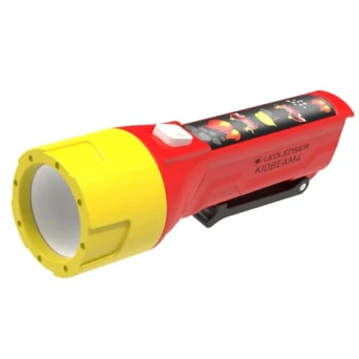 Imagen de Ledlenser KIDBEAM4 linterna para niños, LED de bajo consumo, 4 modos color y función intermitente, infantil niños niñas, clip integrado (rojo)