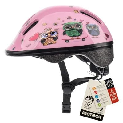 Imagen de Casco Bicicleta Bebe Helmet Bici Ciclismo para Niño Cascos Infantil Patinete Montaña BMX Carretera Skate Patines monopatines (S 48 52 cm, Little Owl)