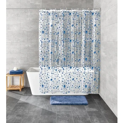 Imagen de Kleine Wolke Bubble Cortina de Ducha, Etilvinilacetato, Azul, 180 x 200 cm