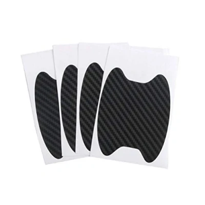 Imagen de manija de la puerta protector Films 4 piezas en fibra carbón universal auto película pegatinas coches Mango anti Scratch