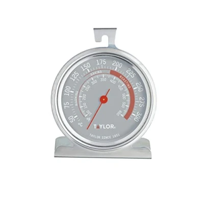 Imagen de Termómetro de horno Taylor Pro, acero inoxidable para temperaturas entre 50 y 300 Celuius, plateado, 9 x 8,5 2 cm, 1 unidad