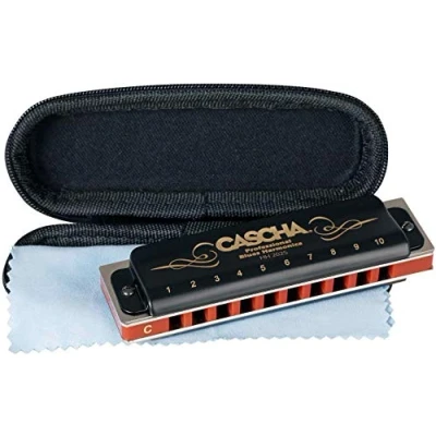 Imagen de CASCHA HH 2025 Armónica profesional de blues, en Do mayor con estuche y paño limpieza