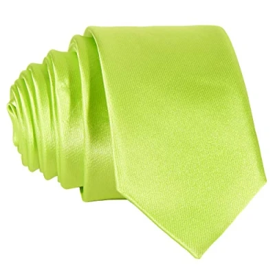 Imagen de DonDon Corbata estrecha brillada 5 cm de color verde claro hecho a mano