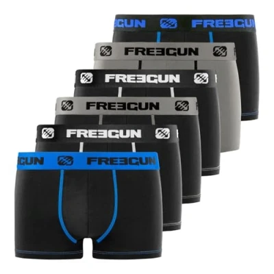 Imagen de FREEGUN Calzoncillo Ropa Interior Hombre Algodón Liso (Paquete de 6)