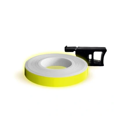 Imagen de 4R Quattroerre.it 10293 Wheel Stripes Franjas Llantas de Moto con Aplicador, 7 mm x 6 MT, Amarillo Fluorescentes