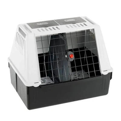 Imagen de Ferplast Transportín Perros Coche Atlas Car 80, Transportin Perro Mediano Grande MAX 20 Kg. Cerradura de Seguridad, Compartimentos portaobjetos, Alfombrilla Drenaje incluida, 82 x 51 h 61 cm.