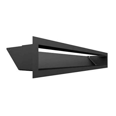 Imagen de Rejilla de ventilación KRATKI AIR aire caliente 9 x 60 cm Negro escape para chimeneas Entrada en un ángulo 45 grados