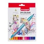Imagen de Bruynzeel Creatives Fineliner/Brush Pen Set de 24 Colores Rotuladores doble punta para escribir, dibujar y colorear libros adultos