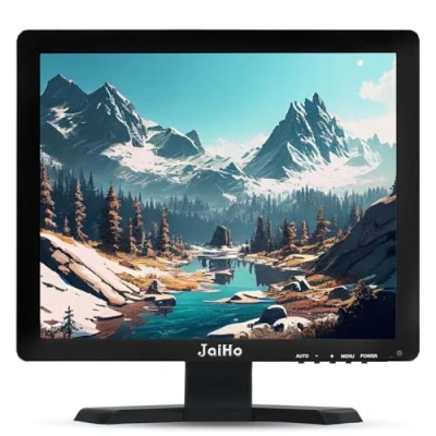 Imagen de JaiHo Monitor 15 Pulgadas 4:3 Pantalla LCD HDMI Monitor, 1024x768, PC Display con HDMI/VGA/AV/BNC, de Ordenador para PS4 Raspberry Pi DVD DVR, Altavoz Incorporado