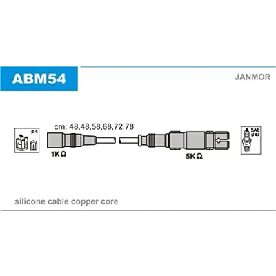Imagen de JANMOR ABM54 Juego de Cables Encendido AUDI: A4 B5 Avant, Berlina, A6 C4 Berlina