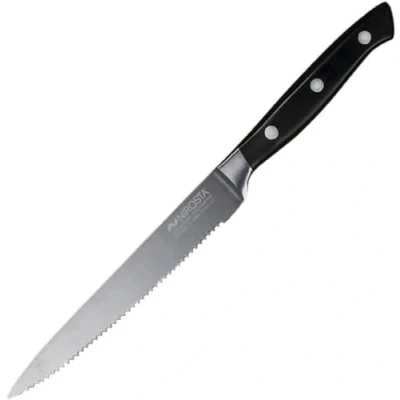 Imagen de Nirosta Trinity Cuchillo de Cocina Dentado, Multiusos Acero Inoxidable con Mango Ergonómico, Hoja 14 cm, Cocinero Afilado a Mano Dentada, 25 cm longitud, 1 ud.