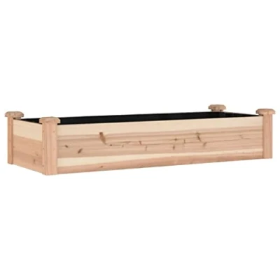 Imagen de vidaXL Jardinera arriate con forro madera maciza abeto 120x45x25 cm