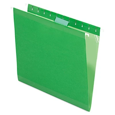 Imagen de Pendaflex Carpetas colgantes reforzadas, tamaño carta, verde brillante, corte 1/5, 25/BX (4152 1/5 BGR)