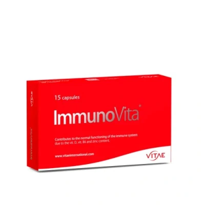 Imagen de Vitae ImmunoVita 15 cápsulas Betaglucanos de levadura, vitamina D3, B6 y zinc Activar las defensas Fortalecer el sistema inmunitario