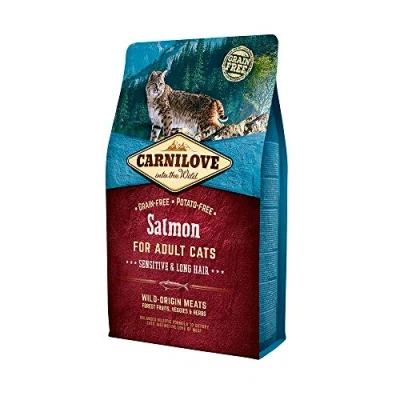 Imagen de Carnilove Salmon Sensitive &amp; Long Hair Comida Deshidratada Para Gato 400 gr Paquete de 4 x 100 Total: