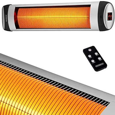 Imagen de Monzana Calefactor por Infrarrojos Exterior Terraza 2500W 3 Temperaturas Estufa Mando a Distancia Temporizador