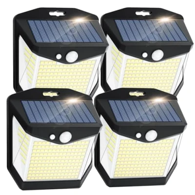 Imagen de Vanranger 248 LED Luces Solares IP65 Impermeable Sensor de Movimiento 270 Foco Solar Exteriores Lampara Aplique Potente para con Iluminacion Terraza jardín 4 Paquete