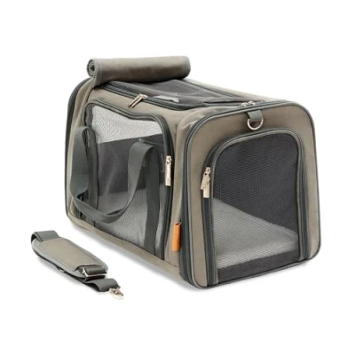 Imagen de PiuPet® Transportin Gato y Perro pequeño I hasta 10kg con 4 entradas Grande Transportina Plegable Gatos Accesorios Trasportines