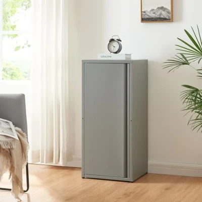 Imagen de [en.casa] Armario de Oficina Burlöv Archivador Estudio con 2 Estantes Regulables en Altura Mueble 1 Puerta y 3 Compartimentos Acero 88 x 40 35 cm Gris