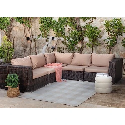 Imagen de Surya Alfombra geométrica para Interiores y Exteriores, Duradera, Sala de Estar, Cocina, jardín, Patio, Bohemia con Estampado Colores, Resistente a los Rayos UV Las Manchas,