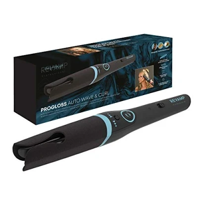 Imagen de REVAMP PROGLOSS AUTO WAVE and CURL Rizar el cabello con placas móviles en sentido horario y antihorario Suelta brillante ondulado