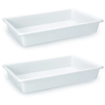 Imagen de AC Pack de 2 Bandejas Frigorificas Capaciadad 4 L Fabricado en Plástico Apto para Microondas y Congelador 6 x 35 27 cm Color Blanco