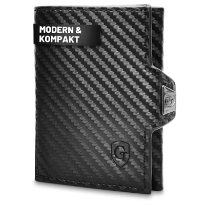 Imagen de GenTo® SMARTLET Cartera delgada Con y sin compartimento para monedas Protección RFID probada por NFC minicartera pequeña Hombres mujeres funda e inteligente caja de regalo incluida