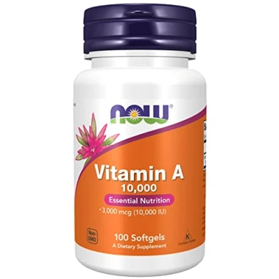 Imagen de Now Foods, Vitamina A 10.000IU (3.000mcg), de Palmitato Retinol y Aceite Hígado Bacalao, Alta Dosis, 100 Cápsulas, Probado en Laboratorio, Sin Gluten, Soja, No GMO