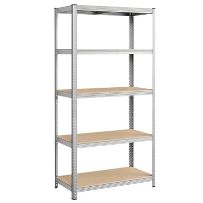 Imagen de SONGMICS Estantería Pesada de 5 Niveles, Acero, Montaje sin Herramientas, para Instrumentos, Garaje, Almacén, Trastero, Carga 600 kg, 50 x 100 200 cm, Plata GLR050E01