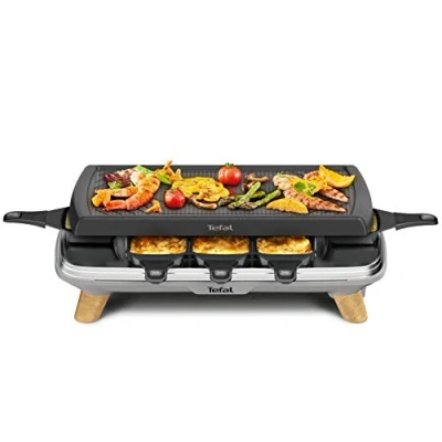 Imagen de Raclette Tefal Gourmet 8 tazas profundas 3 en 1 1350 W Gris
