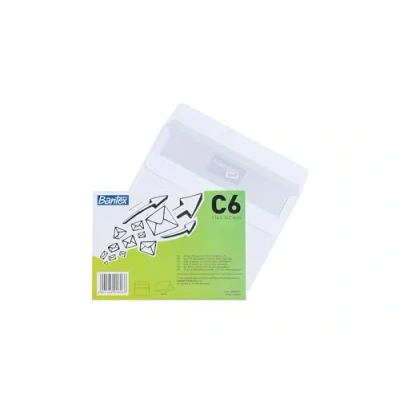 Imagen de Bantex Sobres autoadhesivos C6 (114 x 162 mm, 50 unidades), color blanco