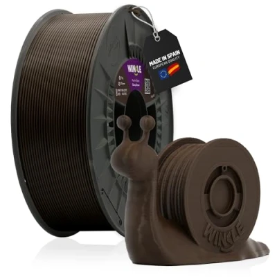 Imagen de WINKLE Filamento PLA HD Marrón Ébano Impresora 3D 1,75mm 300g Compatible con Todas las Impresoras Precisión Dimensional Bobina