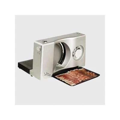 Imagen de Jata CF301 Cortafiambres Eléctrico Compacta, Cuchilla de Acero Inoxidable Extraíble, Regulador Grosor 0 a 15 mm, Bandeja recojelonchas, Facil Limpieza, Base Plegable, Seguridad antiuso, 100 W