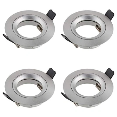 Imagen de SEBSON 4x Foco empotrable Techo incl. GU10 casquillo (LED/Halógeno) Orificio de montaje ø65mm, ø80x24mm, redondo, aluminio mate