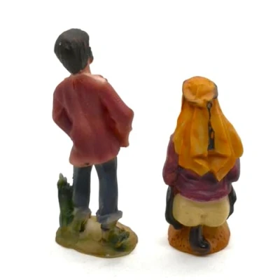 Imagen de 2 X UNIT FIGURA CAGANER RESINA Y meando el hombre que hace orinando. belén oculto de 10.5cm. caca. estatuilla cagando. escena natividad, figuras, jesús. 3 reyes. pastor medndo
