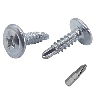 Imagen de Paquete de 700 tornillos acero chapado en zinc 4,2 x 16 mm, cabeza armadura modificada Phillips, tornillo chapa autoperforante, autorroscante (700, mm)