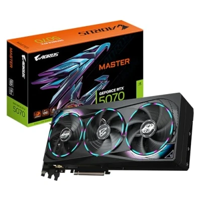Imagen de Gigabyte AORUS GeForce RTX 5070 Master 12G Tarjeta Gráfica 12GB GDDR7, 192 bits, PCI E 5.0, 2715 MHz Core Clock, 3 x DP 2.1a, 1 HDMI 2.1b, NVIDIA DLSS 4, GV N5070AORUS M 12GD