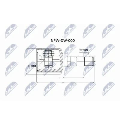 Imagen de NTY NPW DW 000 Junta Homocinética Transmisión automática Eje delantero, izquierda, lado de engranaje CHEVROLET: Captiva
