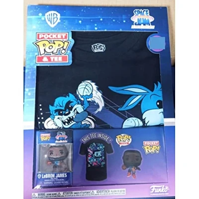 Imagen de Funko Pop &amp; tee Space Looney Tunes Lebron James + Camiseta Talla S Novedad Playsets, Multicolor (889698604673)