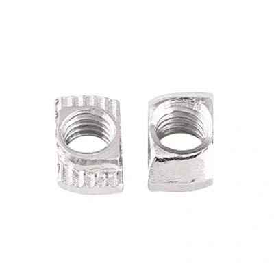 Imagen de 50Pcs Tuerca de Cabeza Martillo M6, Acero al Carbono Chapado en Zinc Ranura T para Perfil Aluminio (EU40 M6*19.5 * 8)