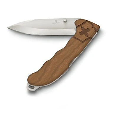 Imagen de Victorinox navaja suiza de bolsillo Hunter Evoke Wood, plegable con mango madera, outdoor, 4 funciones, incl. hoja 10 cm y perno pulgar extraíble