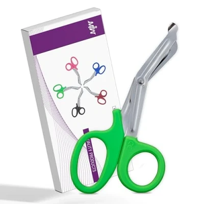 Imagen de Utilidad Vendaje Fuego Rescate Tuff Cut Scissor First Aid Enfermera Paramédico Trauma Tijeras médicas de primeros auxilios CE (7.5, GREEN)
