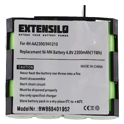 Imagen de EXTENSILO Batería Recargable reemplaza Compex 941210, 941213, 4H AA1500, AA2000 para tecnología médica (2300 mAh, 4,8 V, NiMH)